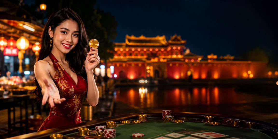 Khung cảnh chơi baccarat tại Hội An ban đêm